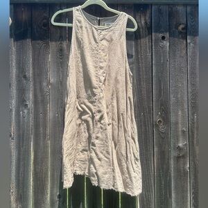 Zara Cream Raw Hem Tank Dress